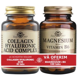 Pachet Collagen Hyaluronic Acid 120mg 30tablete + Magnesium cu B6 100 tablete CADOU