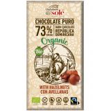 Ciocolata neagra bio cu alune de padure 73% cacao x 150g Chocolates Sole