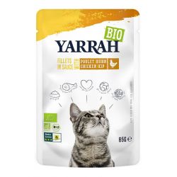 Hrana umeda bio pentru pisici, file de pui in sos x 85g Yarrah