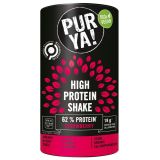 Pulbere bio pentru shake proteic cu capsuni, 62% proteina, 480g Pur Ya