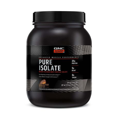 Gnc Amp Pure Isolate, Proteina Izolata Din Zer, Cu Aroma De Ciocolata Si Unt De Arahide, 896 G